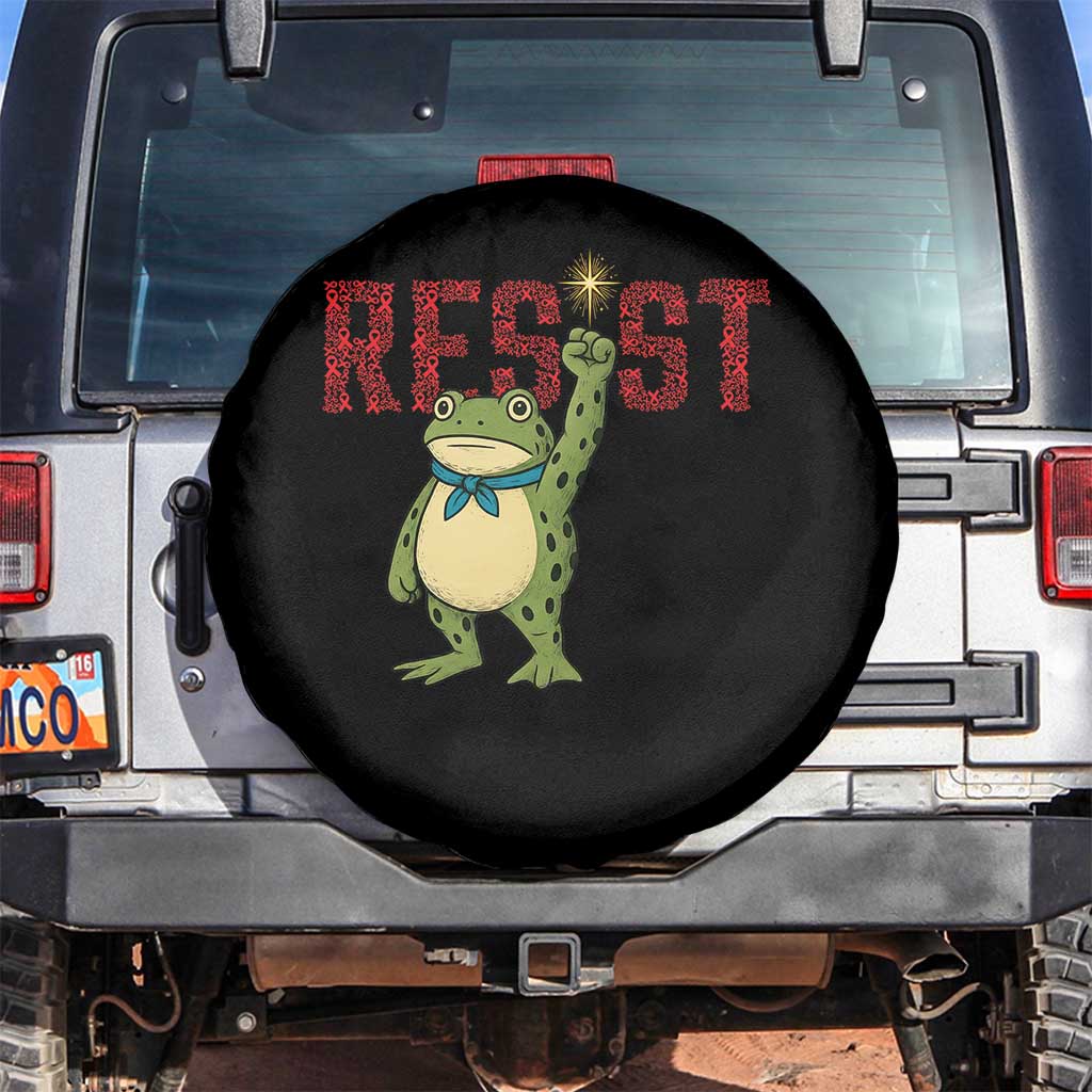 Resist Frog AIDS Awareness Spare Tire Cover Portland Activist Political Meme HIV Support Red Ribbon - Wonder Print Shop