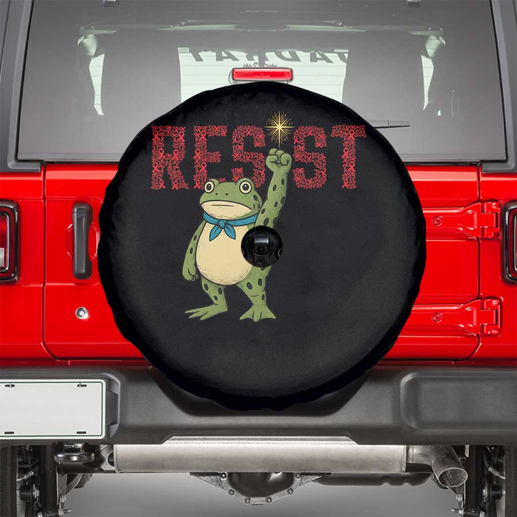 Resist Frog AIDS Awareness Spare Tire Cover Portland Activist Political Meme HIV Support Red Ribbon - Wonder Print Shop