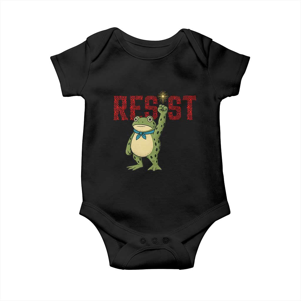 Resist Frog AIDS Awareness Baby Onesie Portland Activist Political Meme HIV Support Red Ribbon - Wonder Print Shop