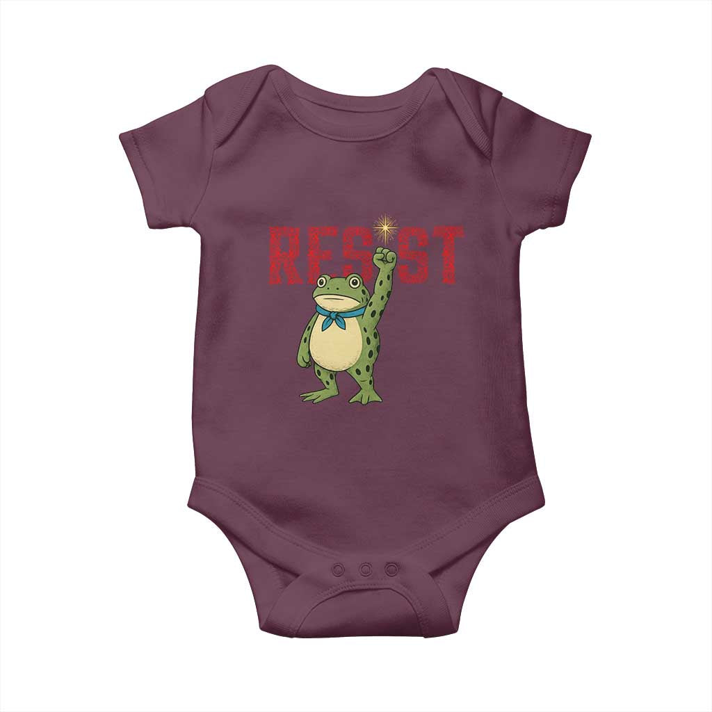 Resist Frog AIDS Awareness Baby Onesie Portland Activist Political Meme HIV Support Red Ribbon - Wonder Print Shop