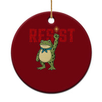 Resist Frog AIDS Awareness Ceramic Ornament Portland Activist Political Meme HIV Support Red Ribbon - Wonder Print Shop