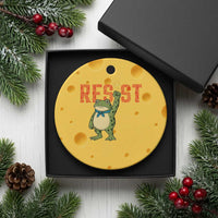 Resist Frog AIDS Awareness Ceramic Ornament Portland Activist Political Meme HIV Support Red Ribbon - Wonder Print Shop