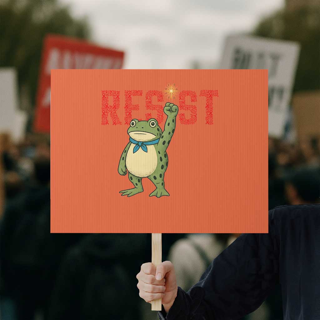 Resist Frog AIDS Awareness Protest Sign Portland Activist Political Meme HIV Support Red Ribbon - Wonder Print Shop