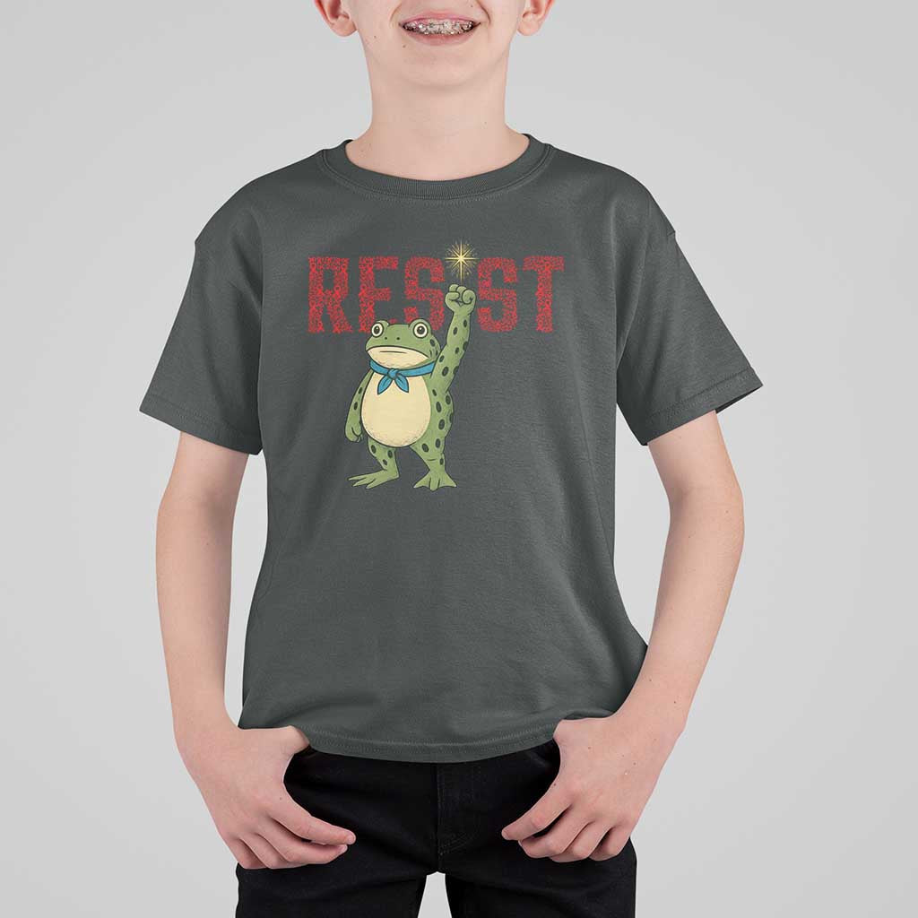 Resist Frog AIDS Awareness T Shirt For Kid Portland Activist Political Meme HIV Support Red Ribbon - Wonder Print Shop