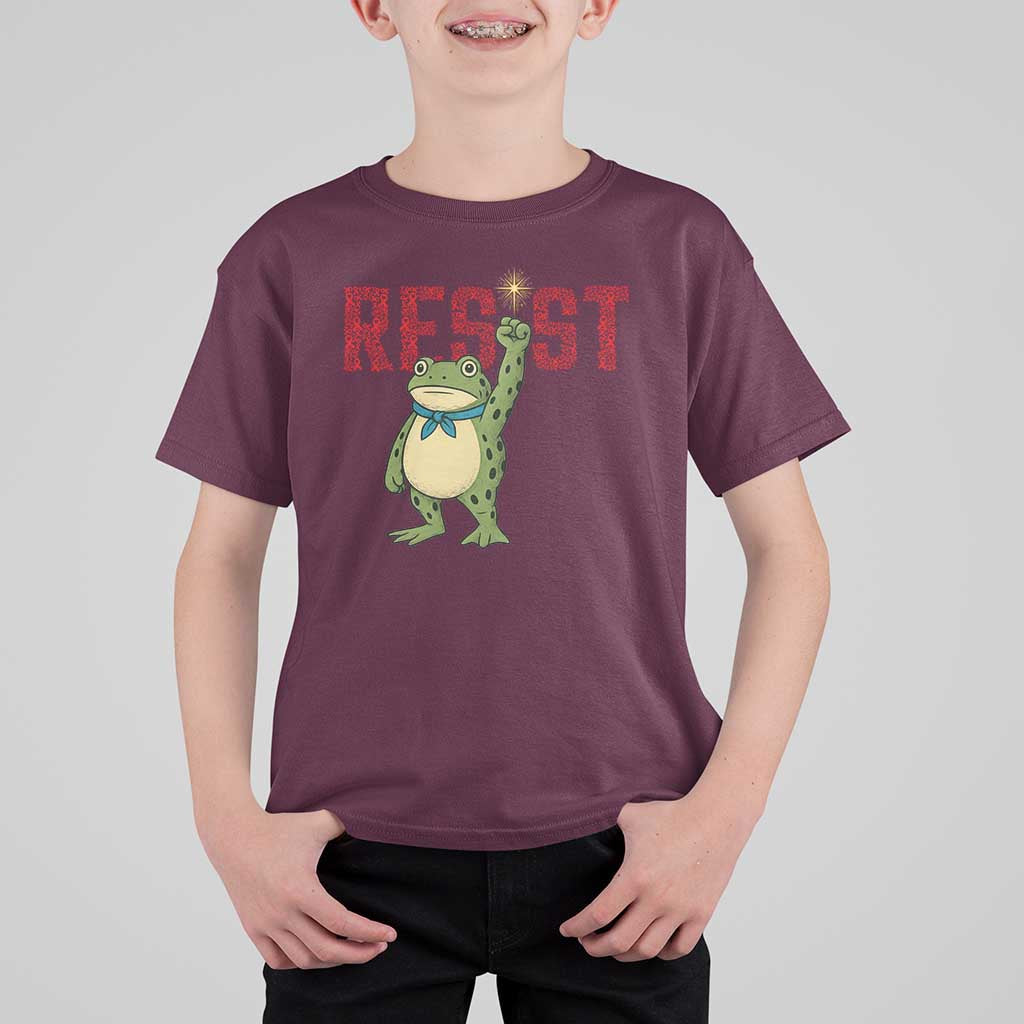 Resist Frog AIDS Awareness T Shirt For Kid Portland Activist Political Meme HIV Support Red Ribbon - Wonder Print Shop