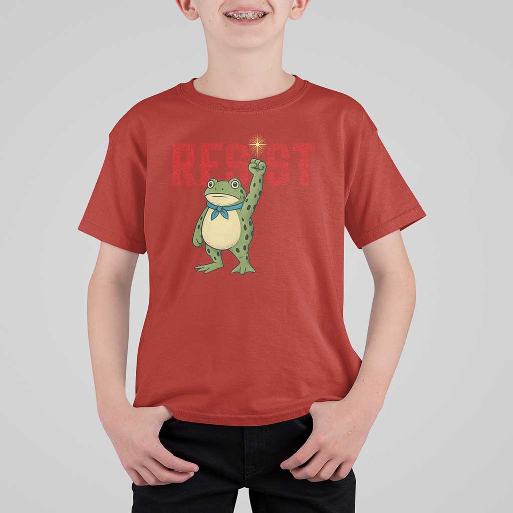 Resist Frog AIDS Awareness T Shirt For Kid Portland Activist Political Meme HIV Support Red Ribbon - Wonder Print Shop