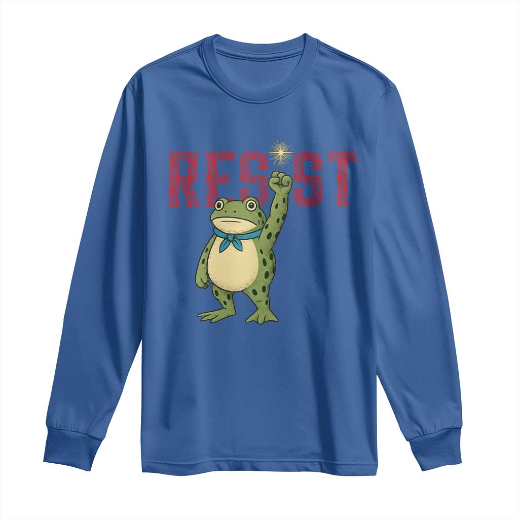 Resist Frog AIDS Awareness Long Sleeve Shirt Portland Activist Political Meme HIV Support Red Ribbon - Wonder Print Shop