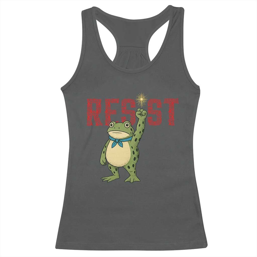 Resist Frog AIDS Awareness Racerback Tank Top Portland Activist Political Meme HIV Support Red Ribbon - Wonder Print Shop