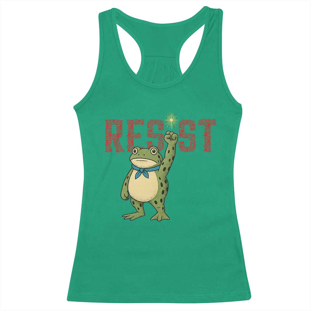 Resist Frog AIDS Awareness Racerback Tank Top Portland Activist Political Meme HIV Support Red Ribbon - Wonder Print Shop