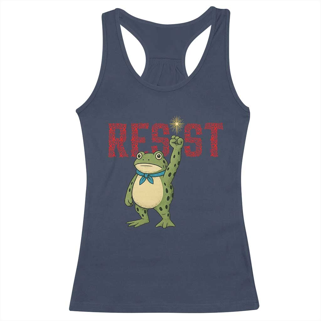 Resist Frog AIDS Awareness Racerback Tank Top Portland Activist Political Meme HIV Support Red Ribbon - Wonder Print Shop
