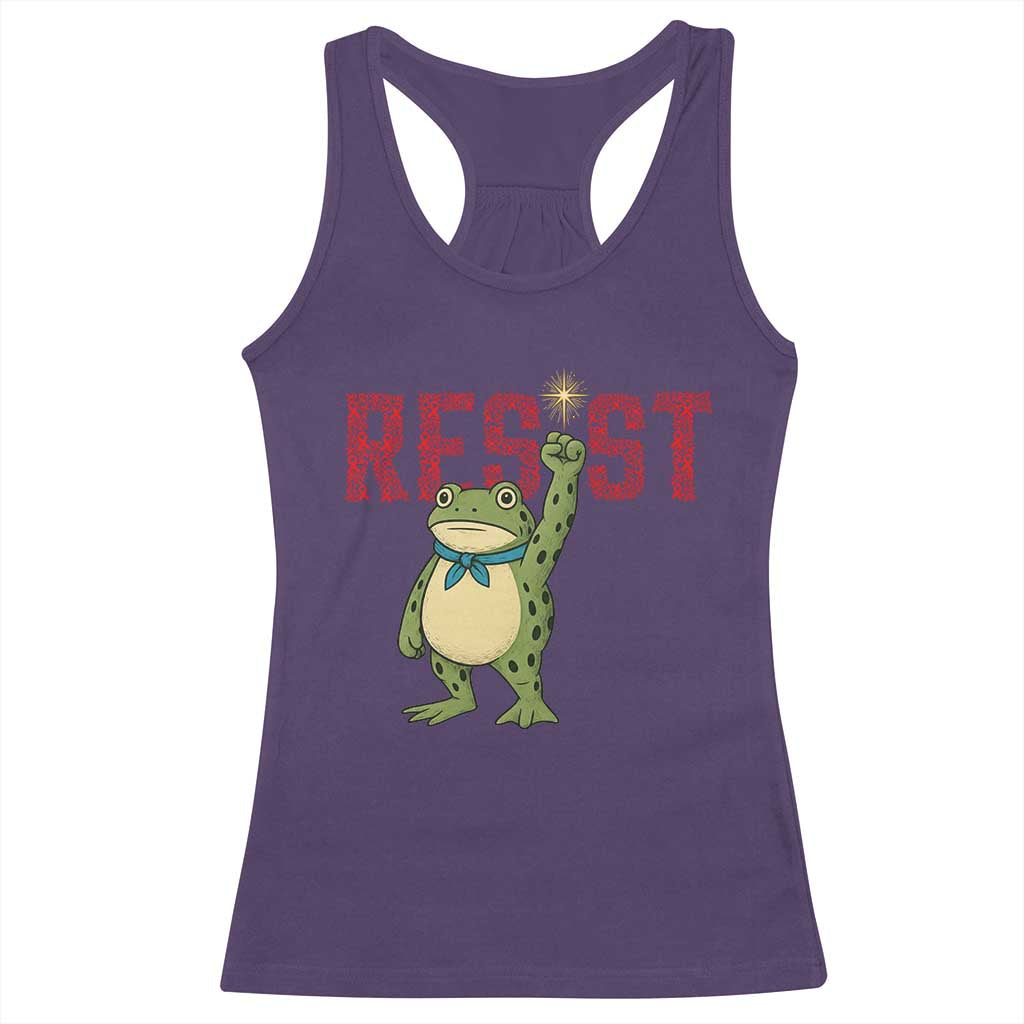 Resist Frog AIDS Awareness Racerback Tank Top Portland Activist Political Meme HIV Support Red Ribbon - Wonder Print Shop