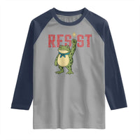 Resist Frog AIDS Awareness Raglan Shirt Portland Activist Political Meme HIV Support Red Ribbon - Wonder Print Shop