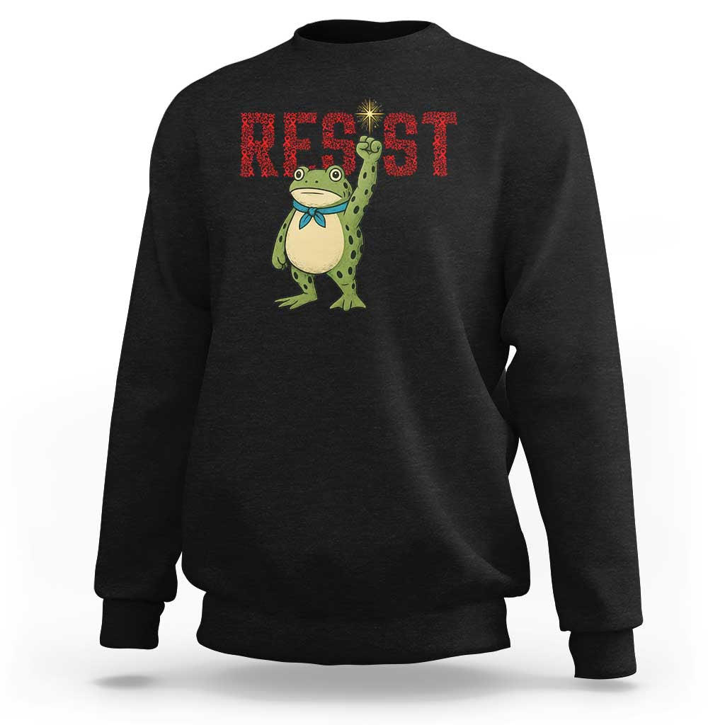 Resist Frog AIDS Awareness Sweatshirt Portland Activist Political Meme HIV Support Red Ribbon - Wonder Print Shop