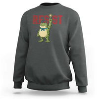 Resist Frog AIDS Awareness Sweatshirt Portland Activist Political Meme HIV Support Red Ribbon - Wonder Print Shop