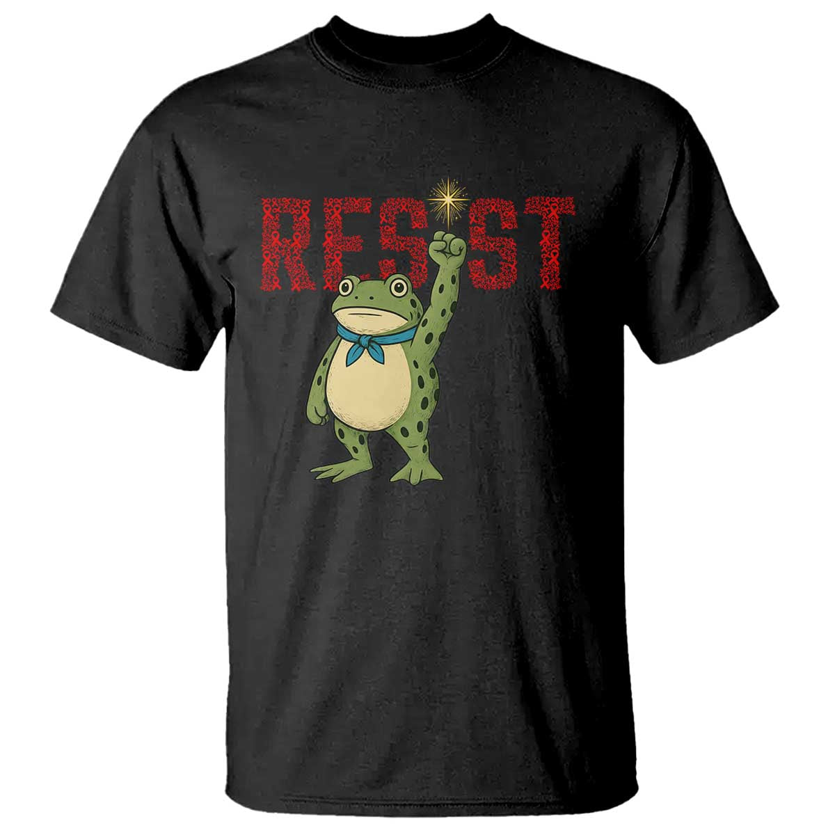Resist Frog AIDS Awareness T Shirt Portland Activist Political Meme HIV Support Red Ribbon - Wonder Print Shop