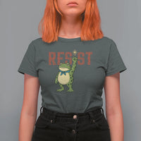 Resist Frog AIDS Awareness T Shirt For Women Portland Activist Political Meme HIV Support Red Ribbon - Wonder Print Shop