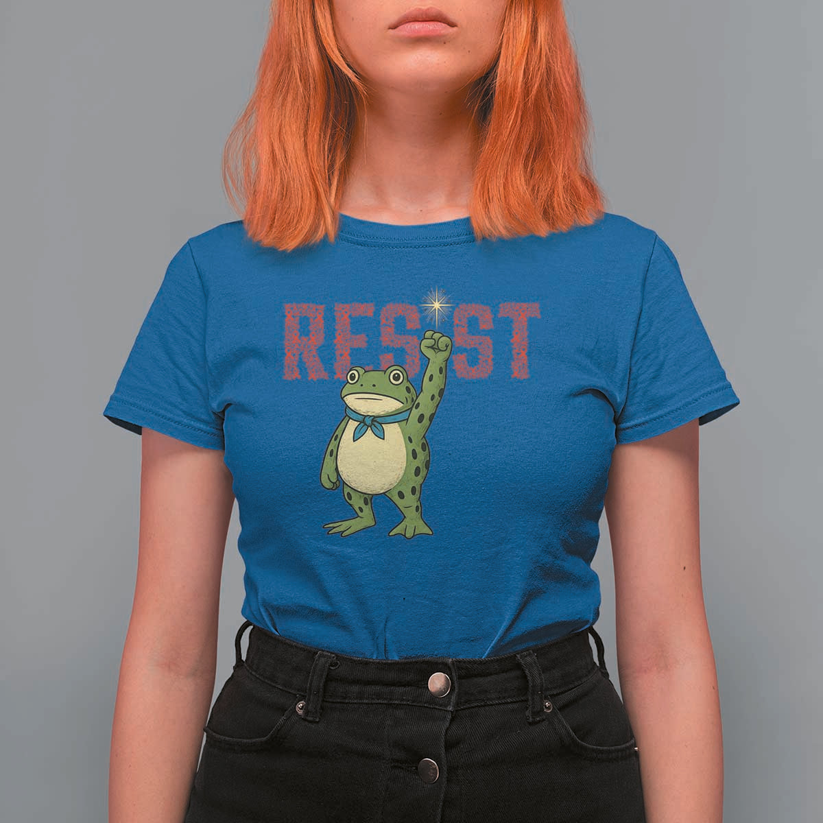 Resist Frog AIDS Awareness T Shirt For Women Portland Activist Political Meme HIV Support Red Ribbon - Wonder Print Shop