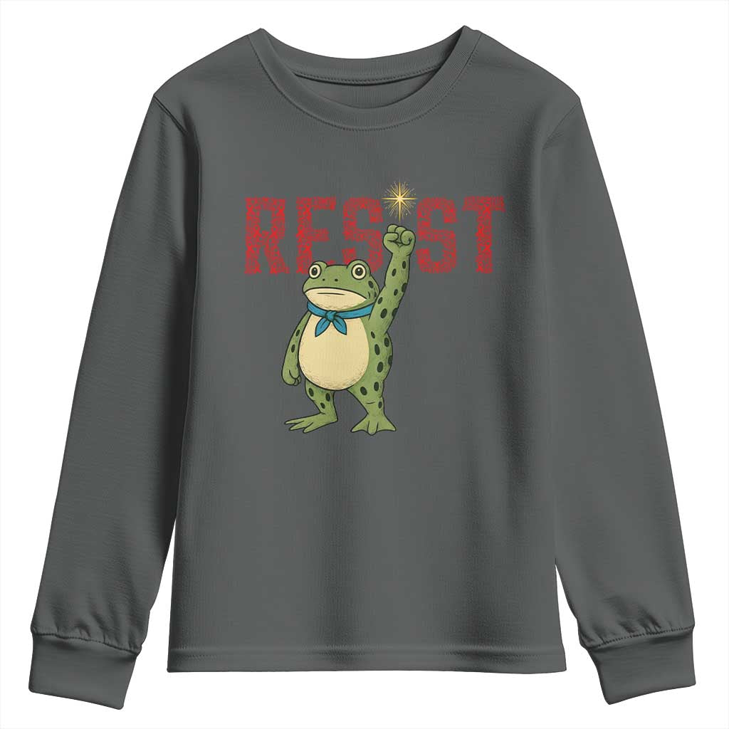 Resist Frog AIDS Awareness Youth Sweatshirt Portland Activist Political Meme HIV Support Red Ribbon - Wonder Print Shop