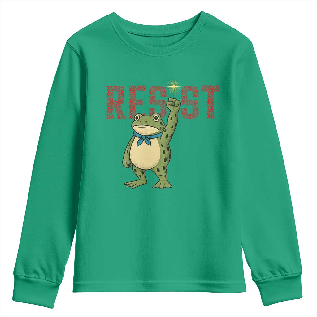 Resist Frog AIDS Awareness Youth Sweatshirt Portland Activist Political Meme HIV Support Red Ribbon - Wonder Print Shop