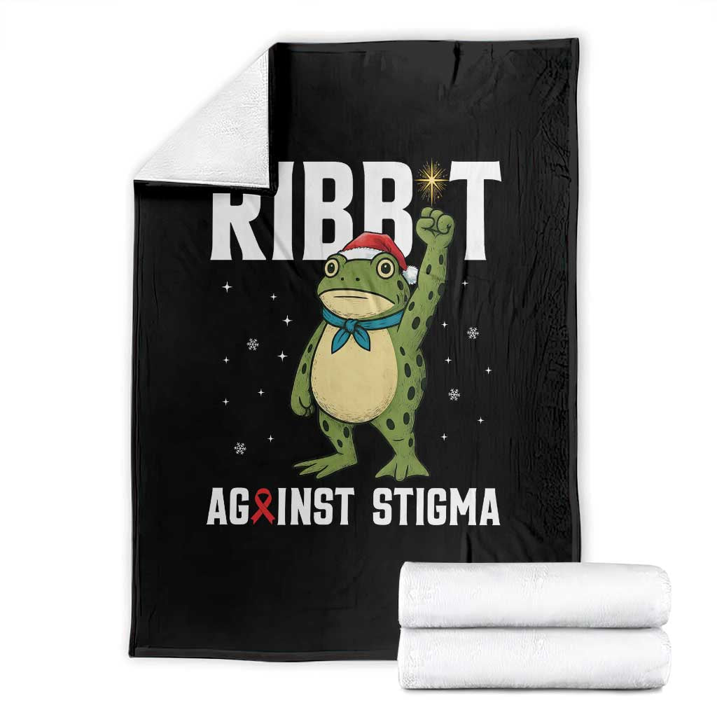 Resist Frog AIDS Awareness Christmas Throw Blanket Funny Portland Activist Meme HIV Support Red Ribbon - Wonder Print Shop