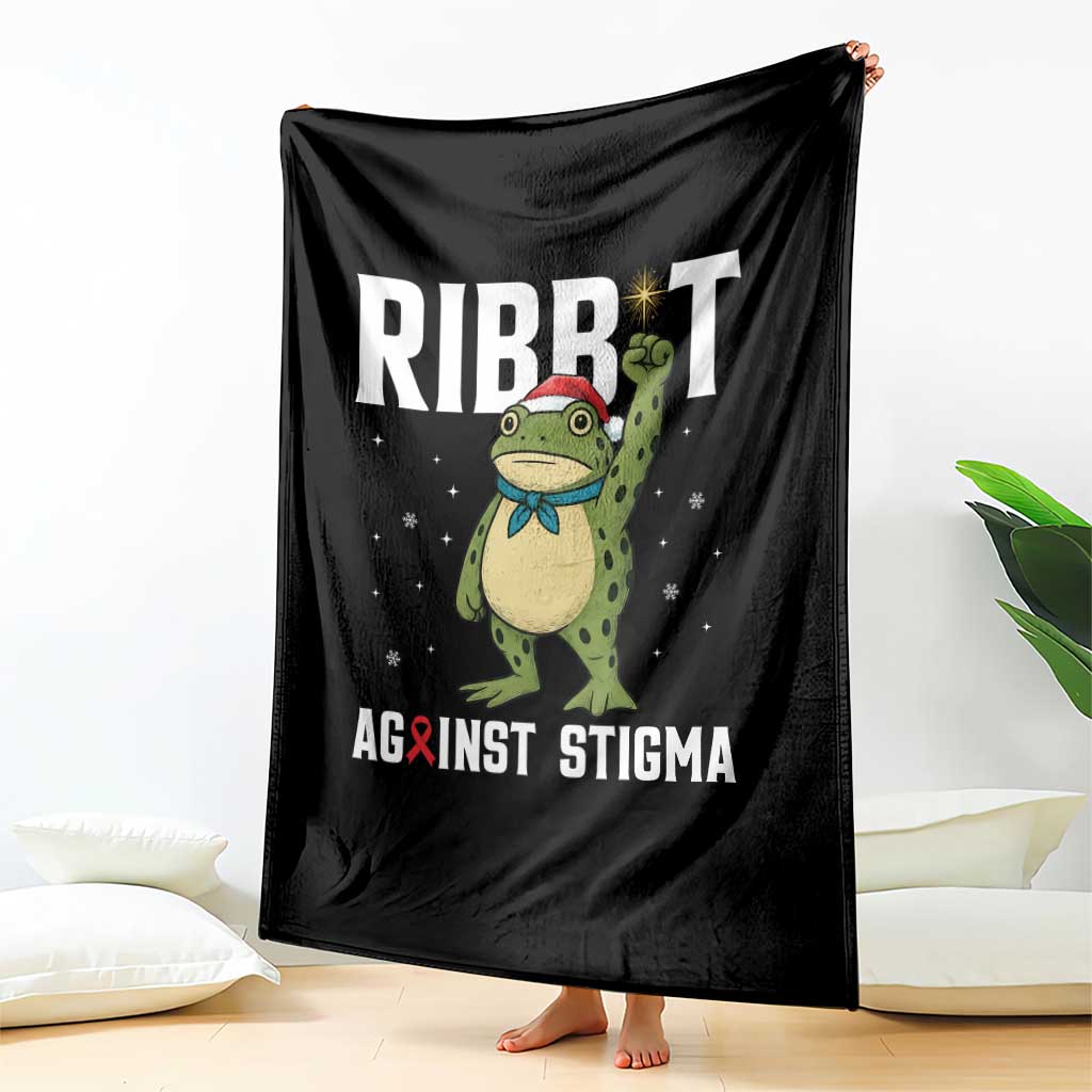 Resist Frog AIDS Awareness Christmas Throw Blanket Funny Portland Activist Meme HIV Support Red Ribbon - Wonder Print Shop