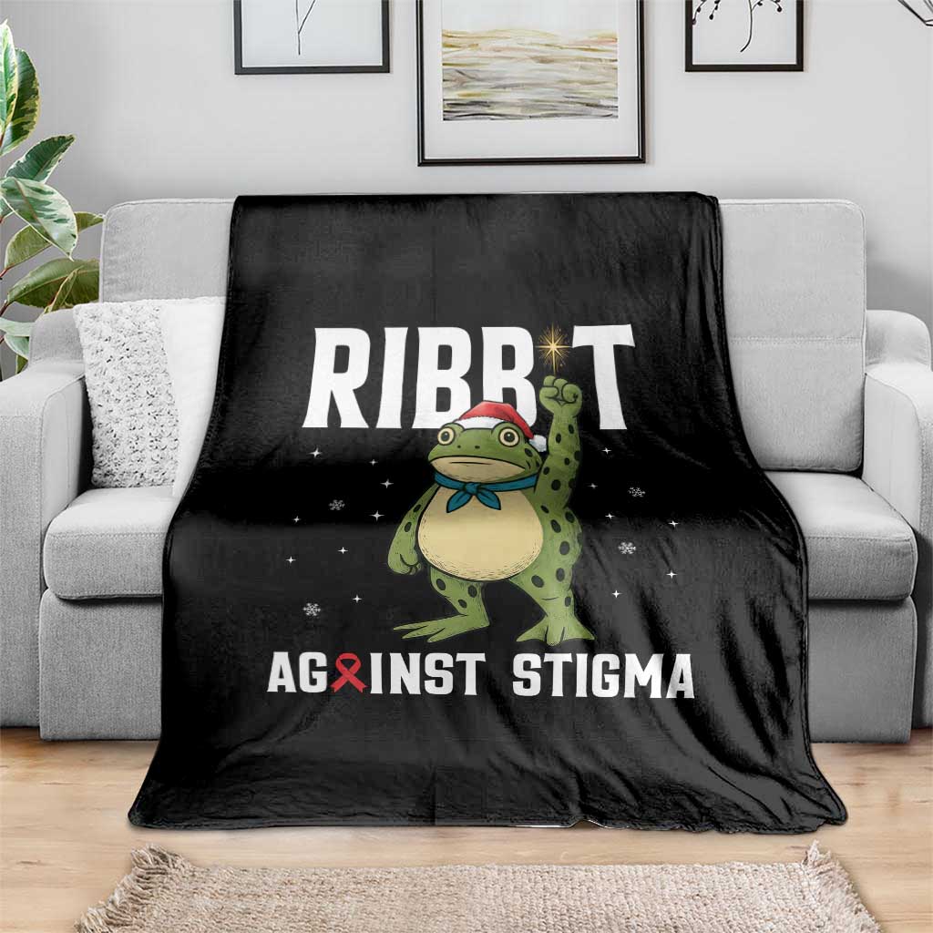 Resist Frog AIDS Awareness Christmas Throw Blanket Funny Portland Activist Meme HIV Support Red Ribbon - Wonder Print Shop