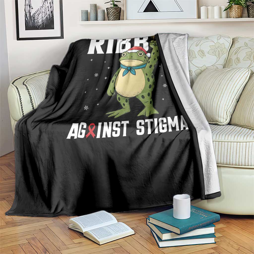 Resist Frog AIDS Awareness Christmas Throw Blanket Funny Portland Activist Meme HIV Support Red Ribbon - Wonder Print Shop