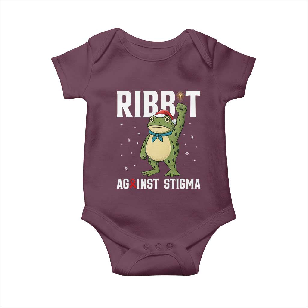 Resist Frog AIDS Awareness Christmas Baby Onesie Funny Portland Activist Meme HIV Support Red Ribbon - Wonder Print Shop