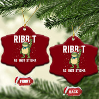Resist Frog AIDS Awareness Xmas Ceramic Ornament Funny Portland Activist Meme HIV Support Red Ribbon - Wonder Print Shop