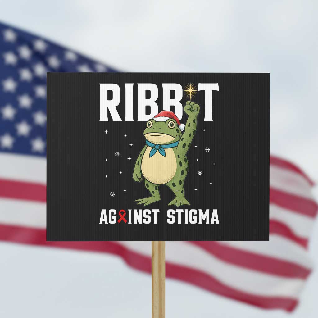 Resist Frog AIDS Awareness Christmas Protest Sign Funny Portland Activist Meme HIV Support Red Ribbon - Wonder Print Shop