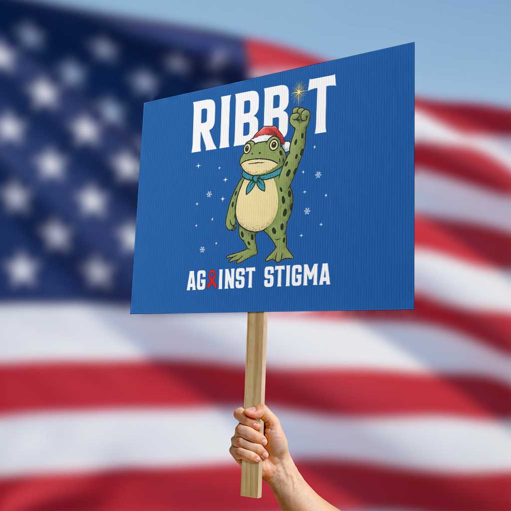 Resist Frog AIDS Awareness Christmas Protest Sign Funny Portland Activist Meme HIV Support Red Ribbon - Wonder Print Shop