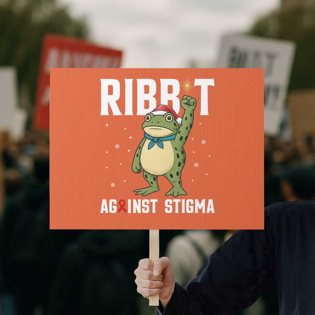 Resist Frog AIDS Awareness Christmas Protest Sign Funny Portland Activist Meme HIV Support Red Ribbon - Wonder Print Shop