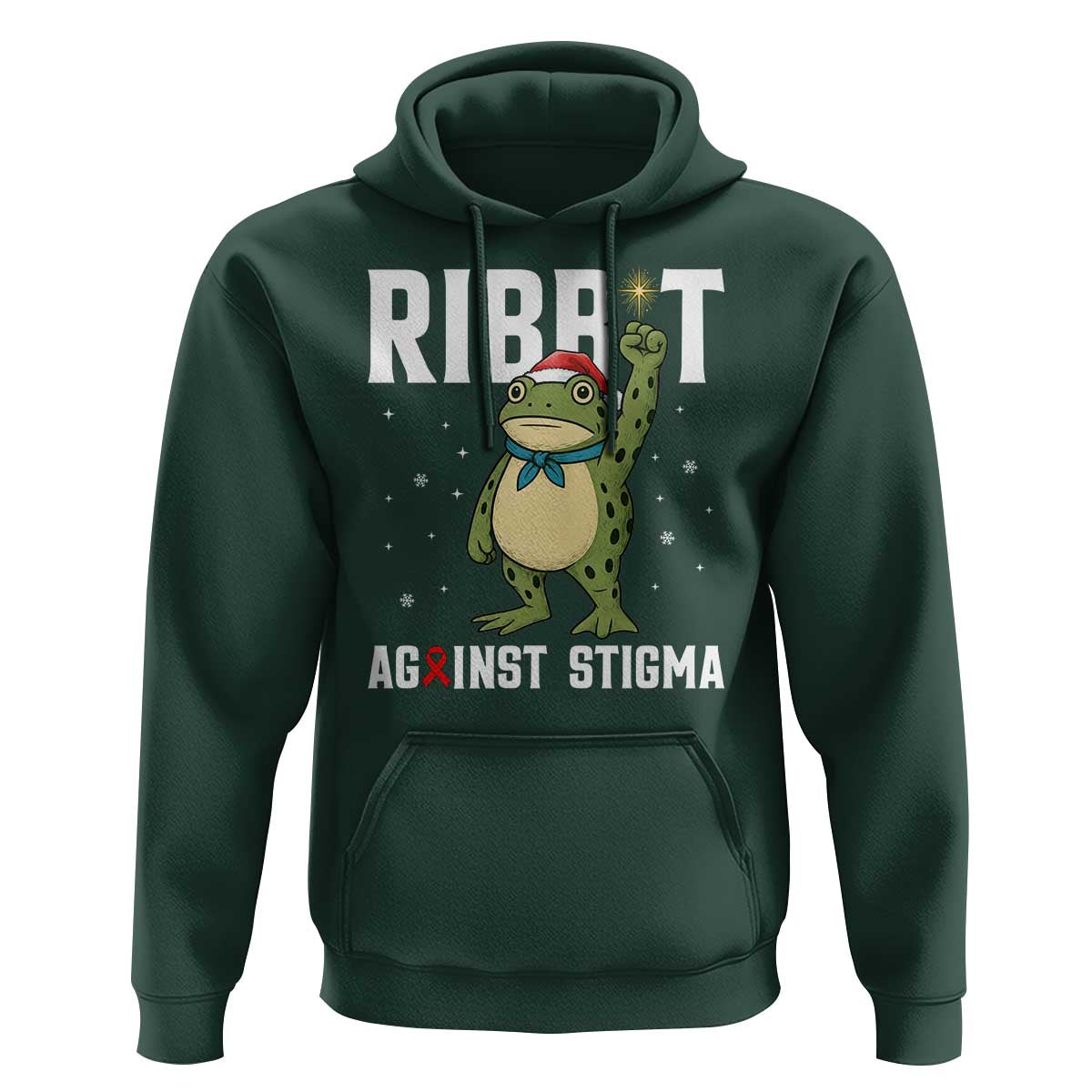 Resist Frog AIDS Awareness Christmas Hoodie Funny Portland Activist Meme HIV Support Red Ribbon - Wonder Print Shop