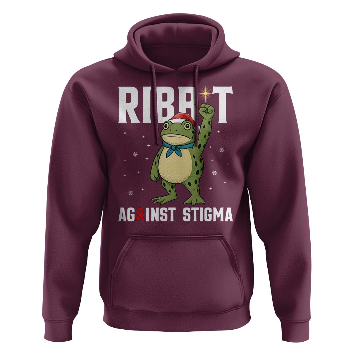 Resist Frog AIDS Awareness Christmas Hoodie Funny Portland Activist Meme HIV Support Red Ribbon - Wonder Print Shop