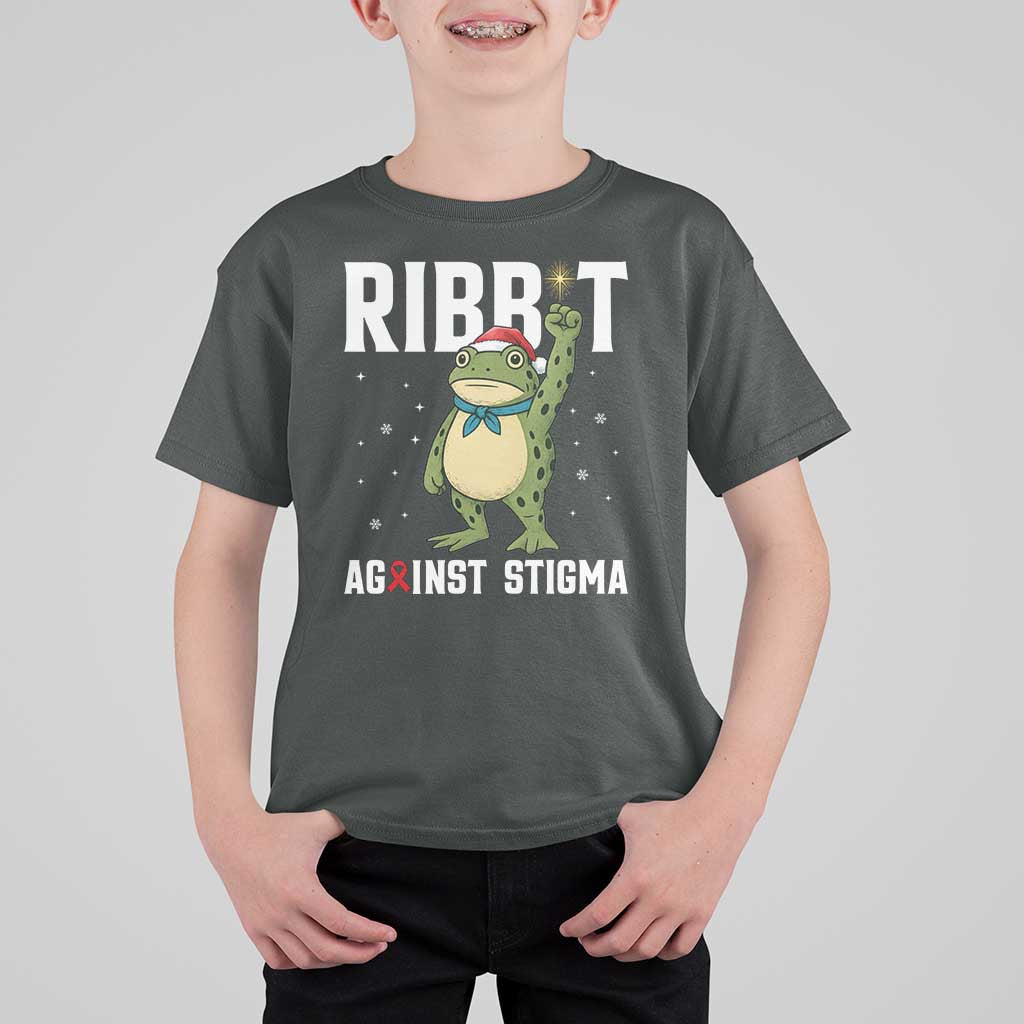 Resist Frog AIDS Awareness Christmas T Shirt For Kid Funny Portland Activist Meme HIV Support Red Ribbon - Wonder Print Shop