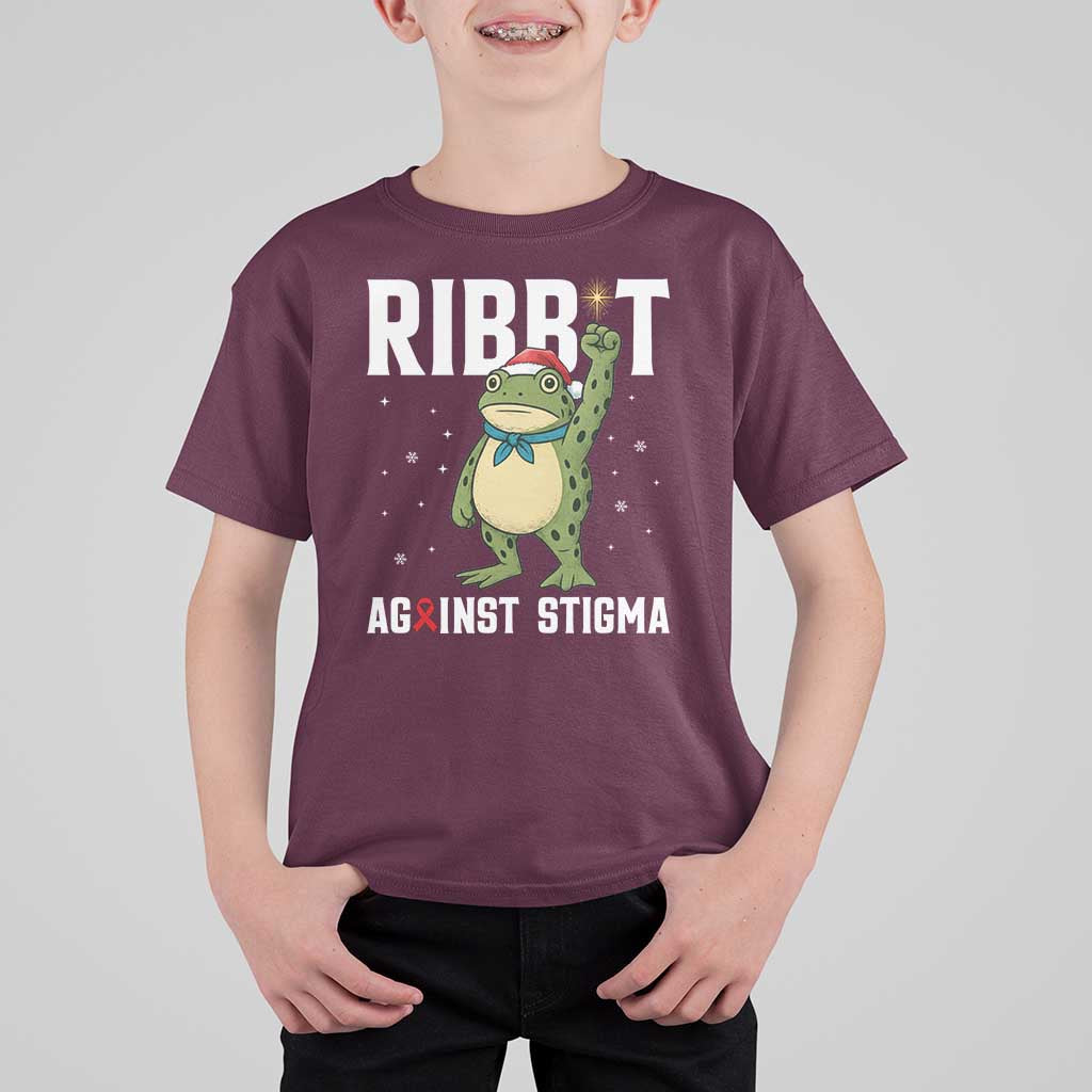 Resist Frog AIDS Awareness Christmas T Shirt For Kid Funny Portland Activist Meme HIV Support Red Ribbon - Wonder Print Shop