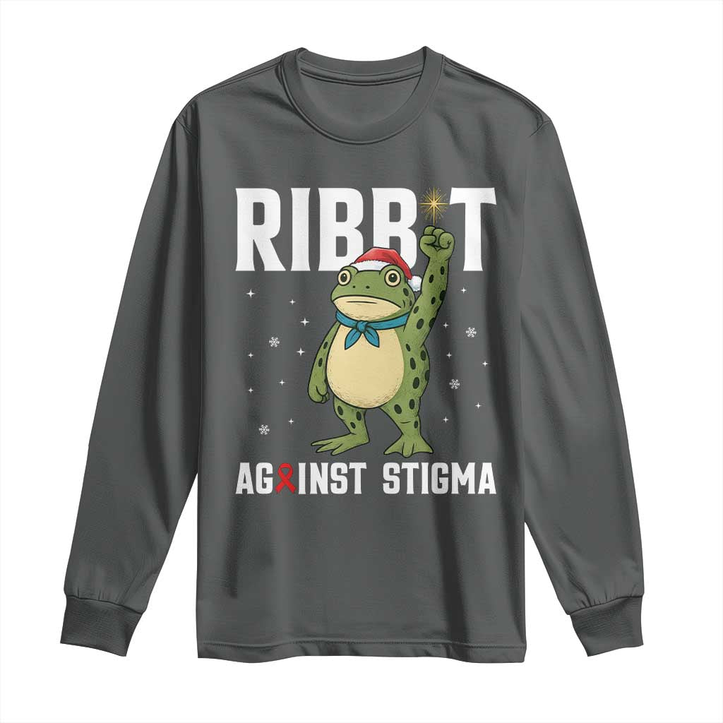Resist Frog AIDS Awareness Christmas Long Sleeve Shirt Funny Portland Activist Meme HIV Support Red Ribbon - Wonder Print Shop
