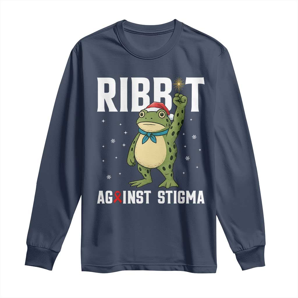 Resist Frog AIDS Awareness Christmas Long Sleeve Shirt Funny Portland Activist Meme HIV Support Red Ribbon - Wonder Print Shop