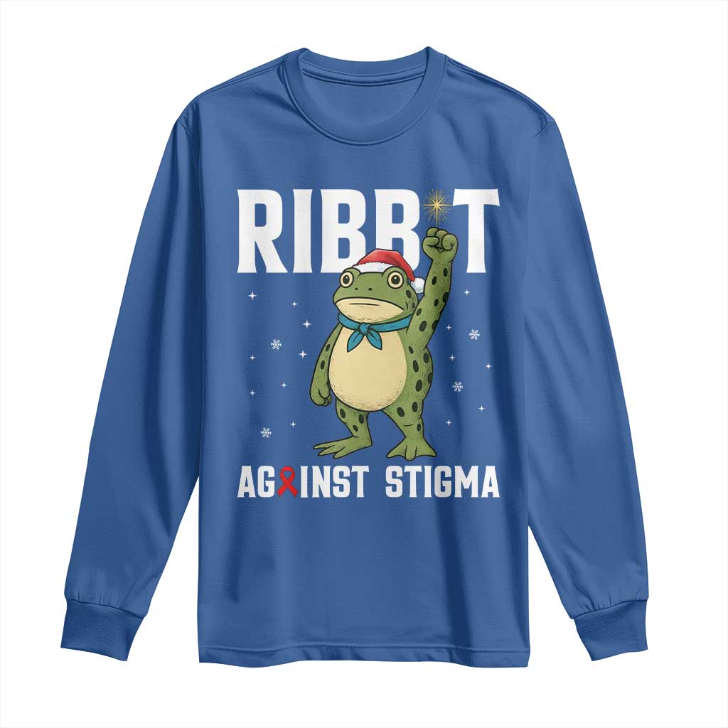 Resist Frog AIDS Awareness Christmas Long Sleeve Shirt Funny Portland Activist Meme HIV Support Red Ribbon - Wonder Print Shop