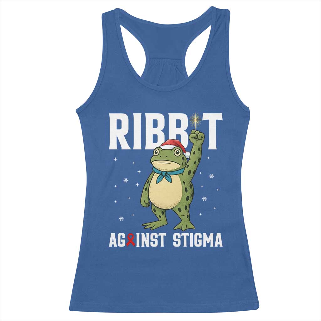 Resist Frog AIDS Awareness Christmas Racerback Tank Top Funny Portland Activist Meme HIV Support Red Ribbon - Wonder Print Shop