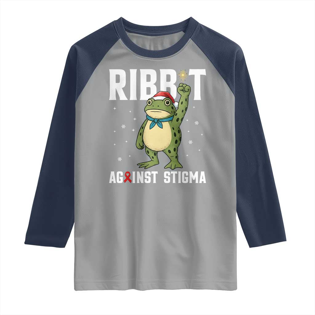 Resist Frog AIDS Awareness Christmas Raglan Shirt Funny Portland Activist Meme HIV Support Red Ribbon - Wonder Print Shop