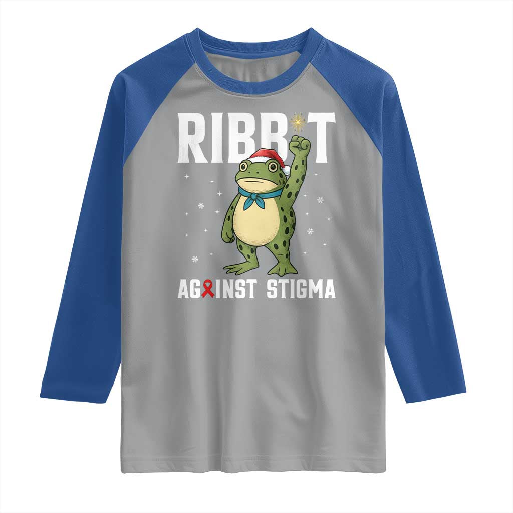 Resist Frog AIDS Awareness Christmas Raglan Shirt Funny Portland Activist Meme HIV Support Red Ribbon - Wonder Print Shop