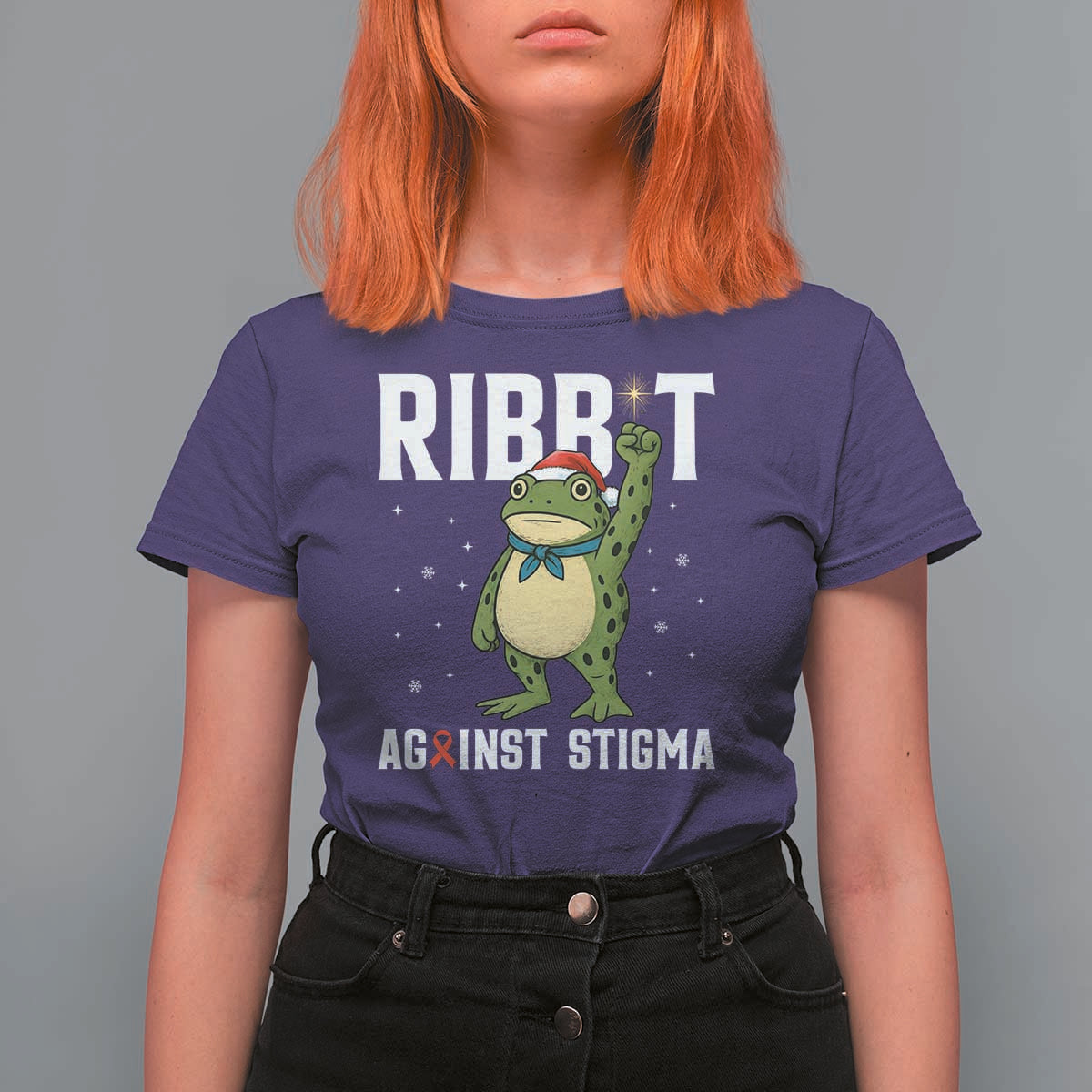 Resist Frog AIDS Awareness Christmas T Shirt For Women Funny Portland Activist Meme HIV Support Red Ribbon - Wonder Print Shop