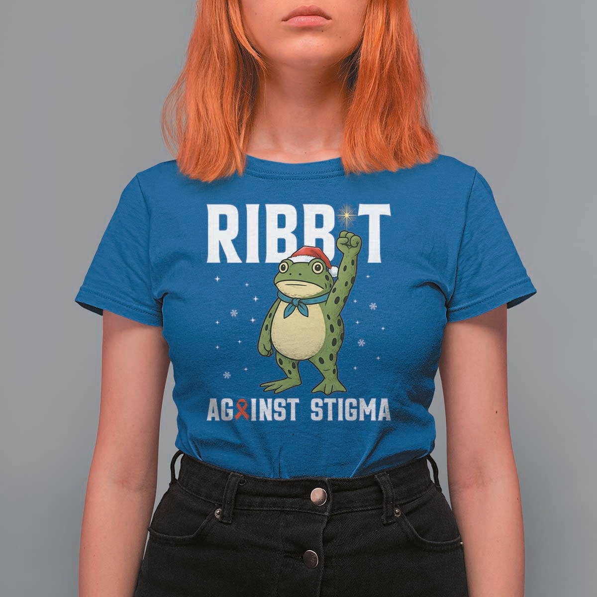 Resist Frog AIDS Awareness Christmas T Shirt For Women Funny Portland Activist Meme HIV Support Red Ribbon - Wonder Print Shop