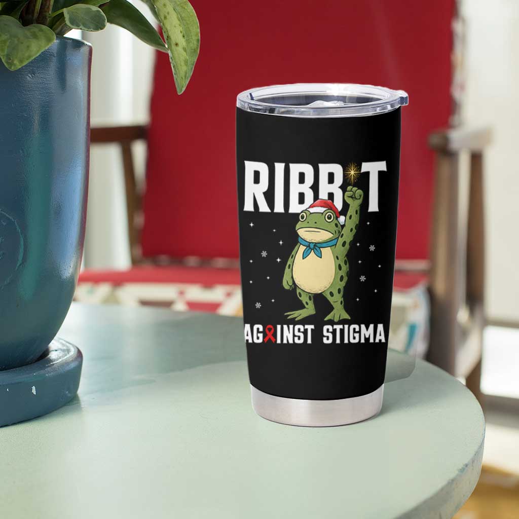 Resist Frog AIDS Awareness Christmas Tumbler Cup Funny Portland Activist Meme HIV Support Red Ribbon - Wonder Print Shop