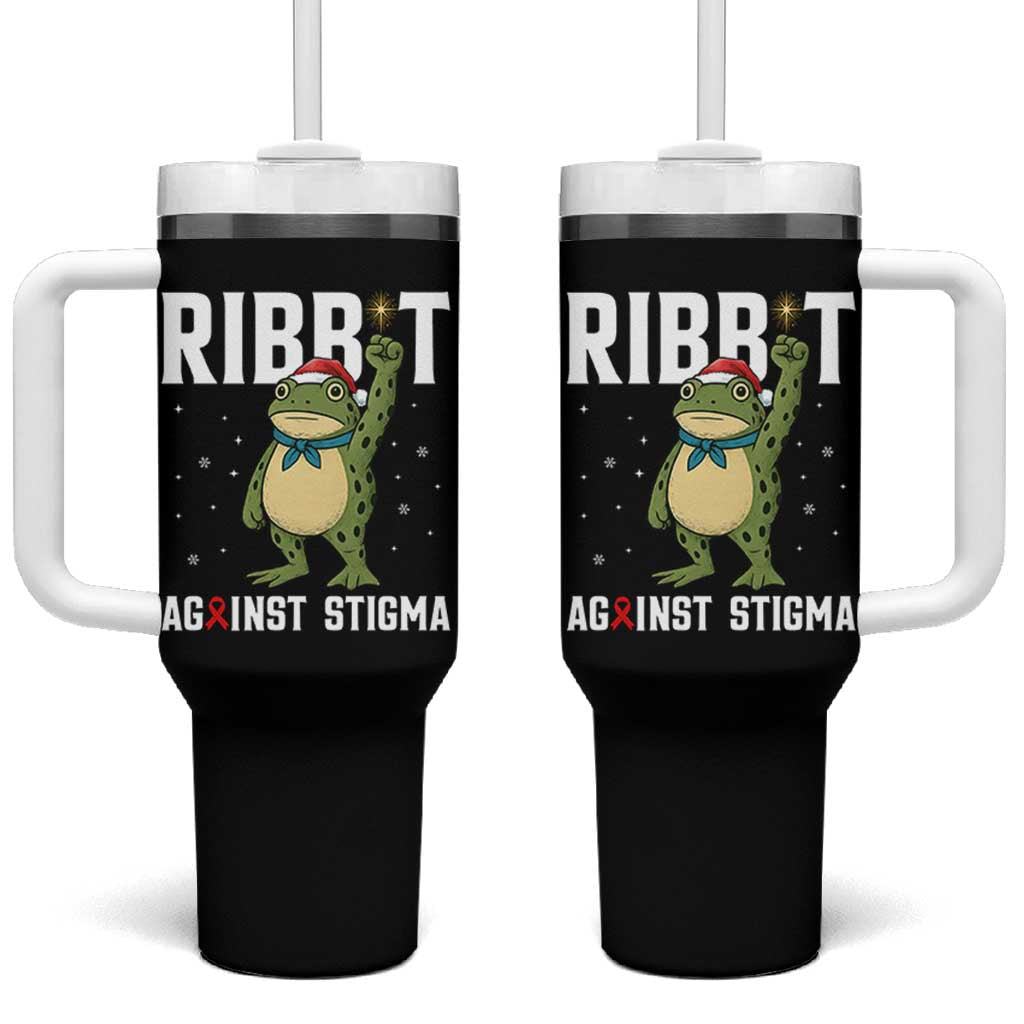 Resist Frog AIDS Awareness Christmas Tumbler With Handle Funny Portland Activist Meme HIV Support Red Ribbon - Wonder Print Shop