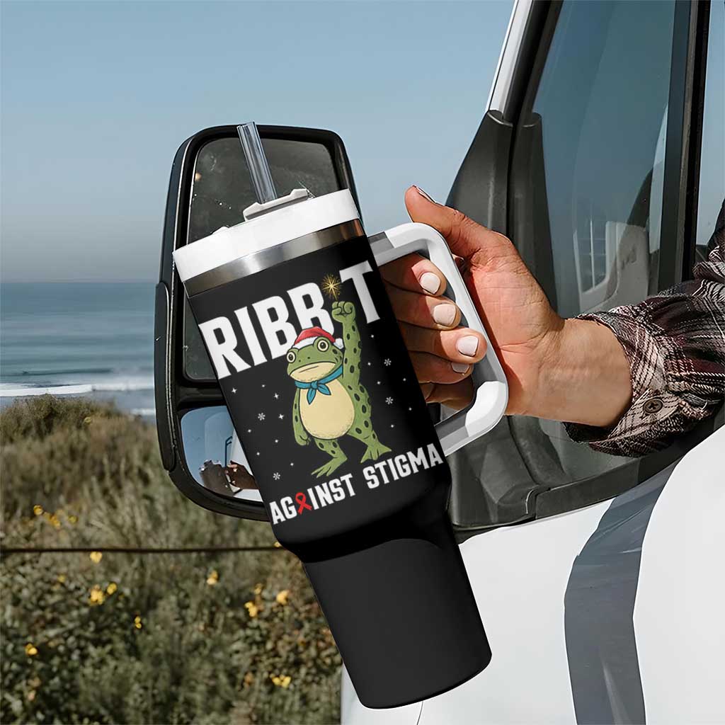 Resist Frog AIDS Awareness Christmas Tumbler With Handle Funny Portland Activist Meme HIV Support Red Ribbon - Wonder Print Shop