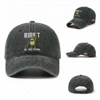 Resist Frog AIDS Awareness Christmas Washed Cotton Baseball Cap Funny Portland Activist Meme HIV Support Red Ribbon