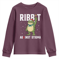Resist Frog AIDS Awareness Christmas Youth Sweatshirt Funny Portland Activist Meme HIV Support Red Ribbon - Wonder Print Shop