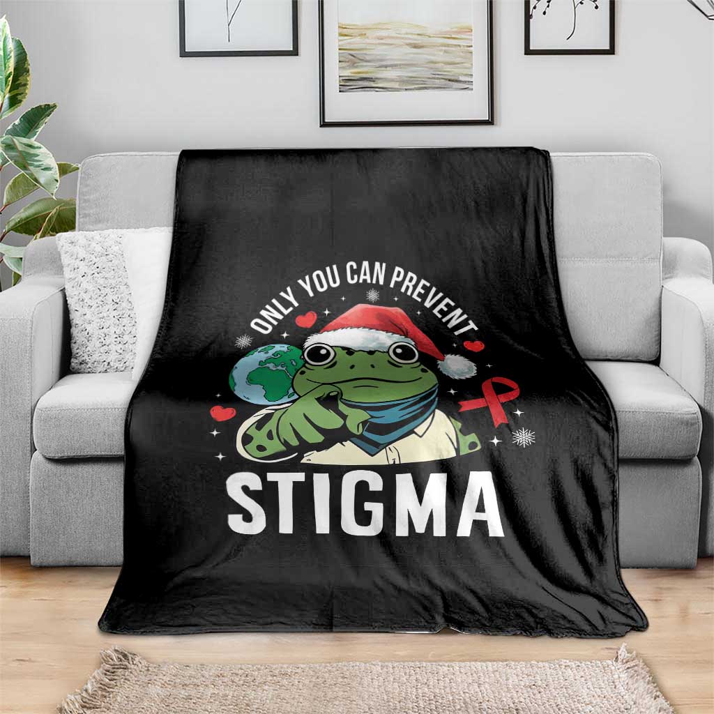 Resist Frog AIDS Awareness Christmas Throw Blanket Only You Can Prevent Stigma - Wonder Print Shop